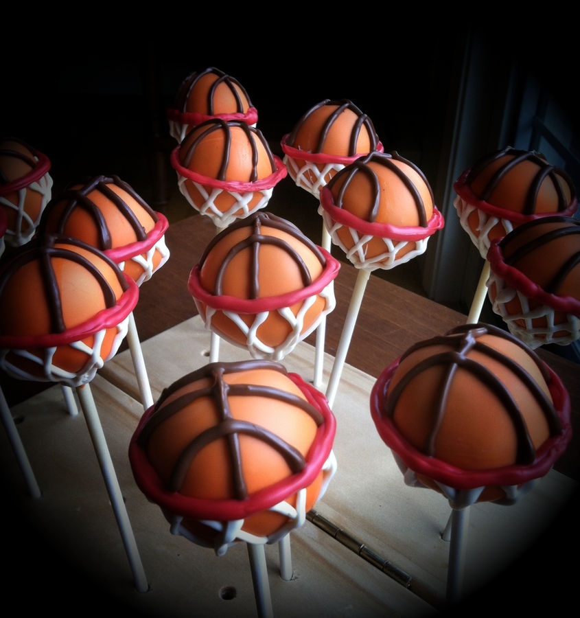 basketball cake pops