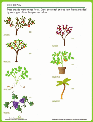 Tree Treats Worksheet