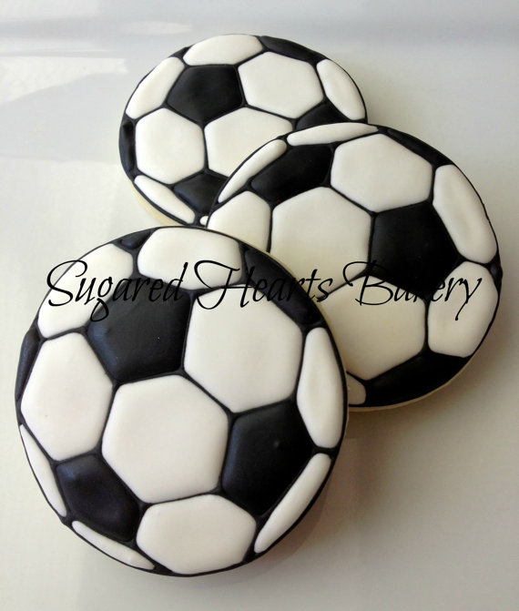 Soccer ball cookies